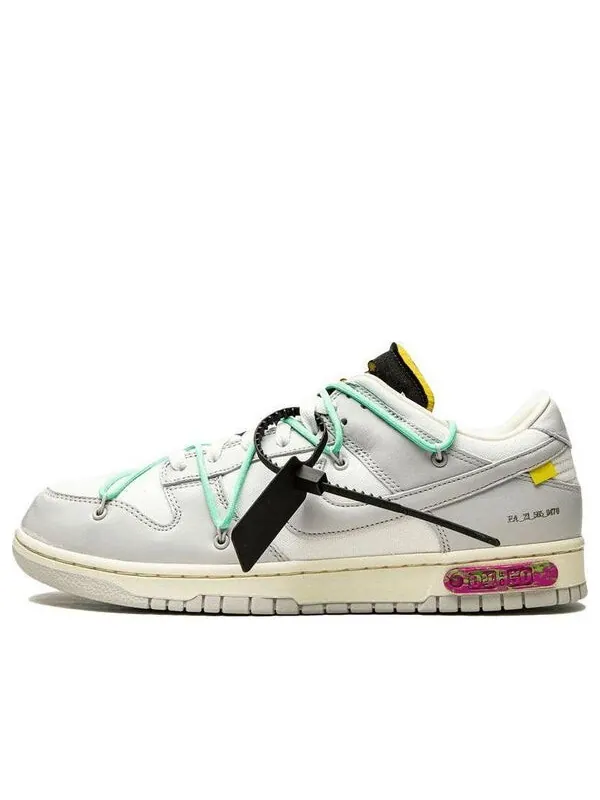 Кроссовки x off white dunk low Nike — изображение 1 из 4, серый/белый