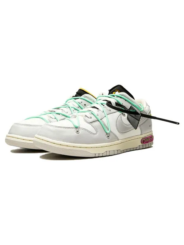 Кроссовки x off white dunk low Nike — изображение 2 из 4, серый/белый