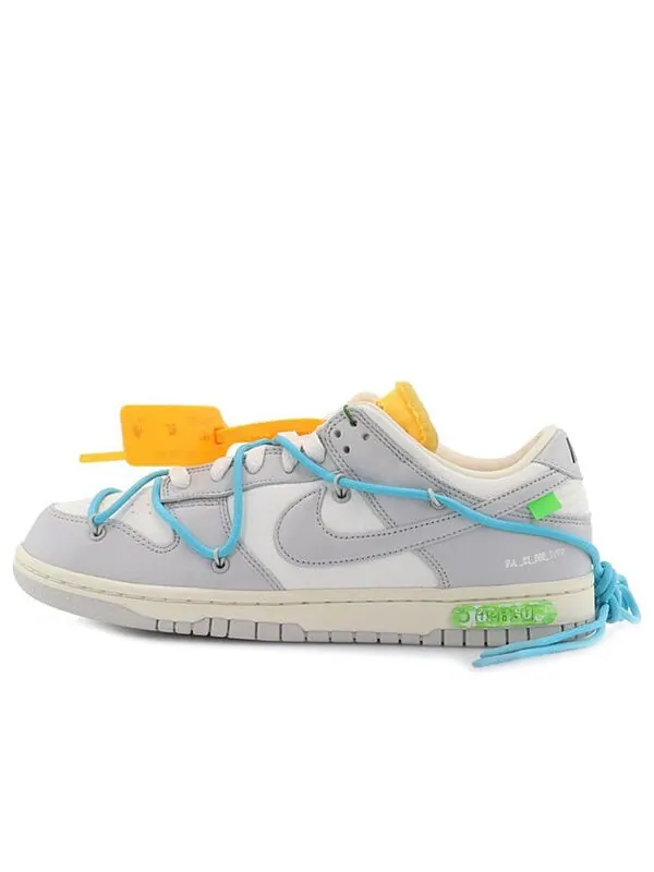Кроссовки x off white dunk low Nike — изображение 1 из 4, серый/белый