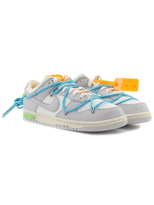 Кроссовки x off white dunk low Nike — изображение 3 из 4, серый/белый