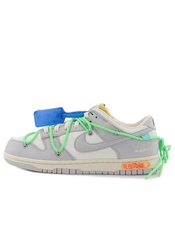 Кроссовки x off white dunk low Nike — изображение 1 из 4, серый/белый