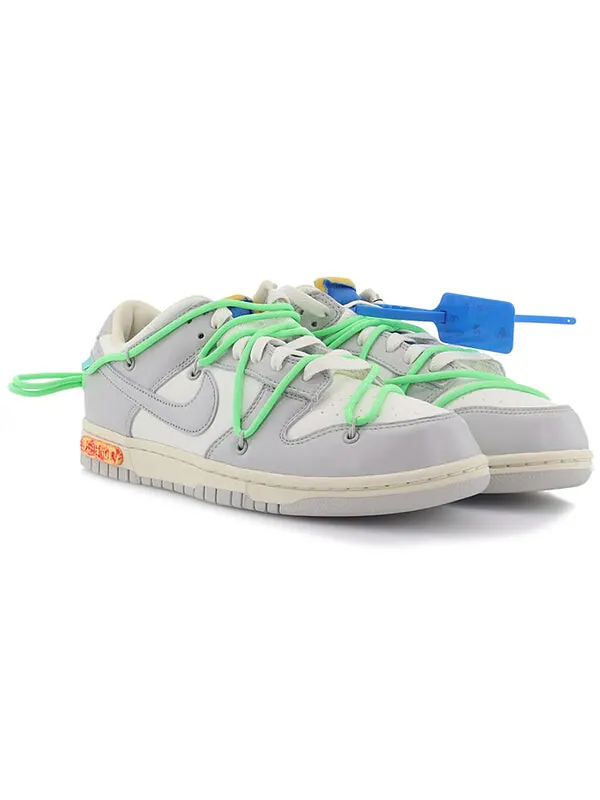 Кроссовки x off white dunk low Nike — изображение 3 из 4, серый/белый