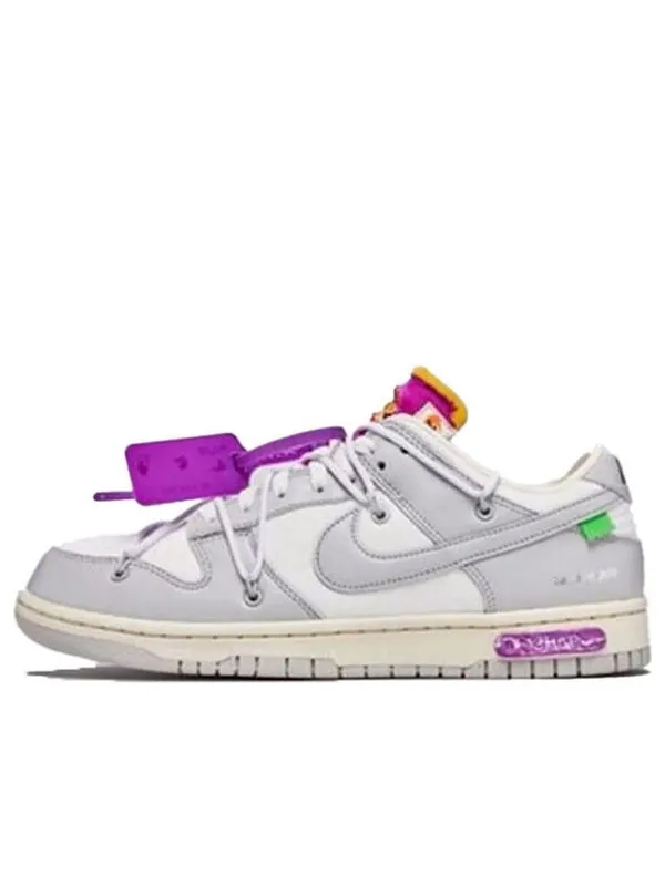 Кроссовки x off white dunk low Nike — изображение 1 из 1, серый/белый