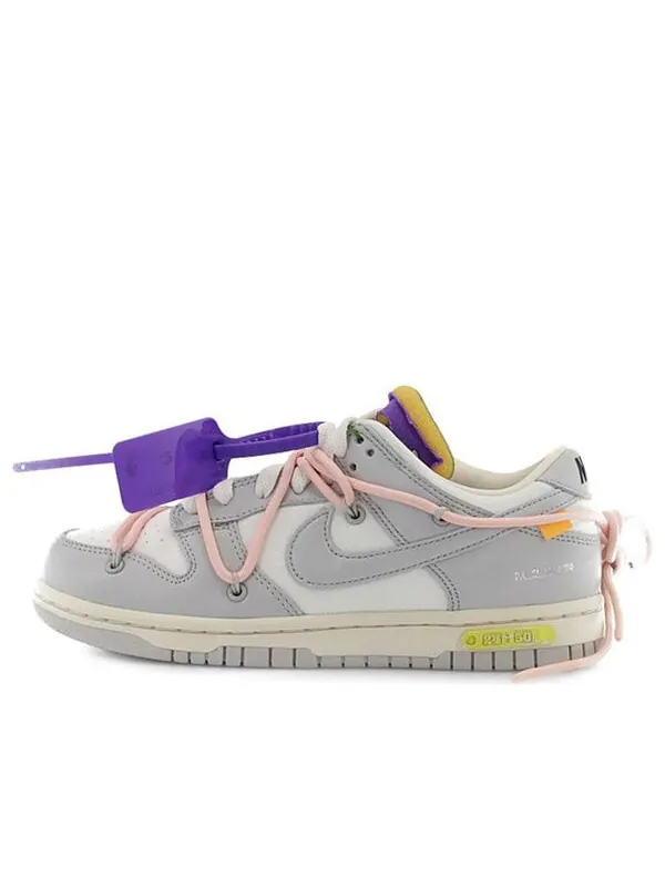 Кроссовки x off white dunk low Nike — изображение 1 из 4, серый/белый