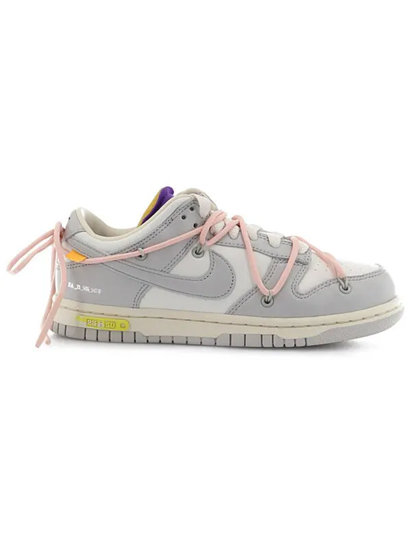 Кроссовки x off white dunk low Nike — изображение 2 из 4, серый/белый