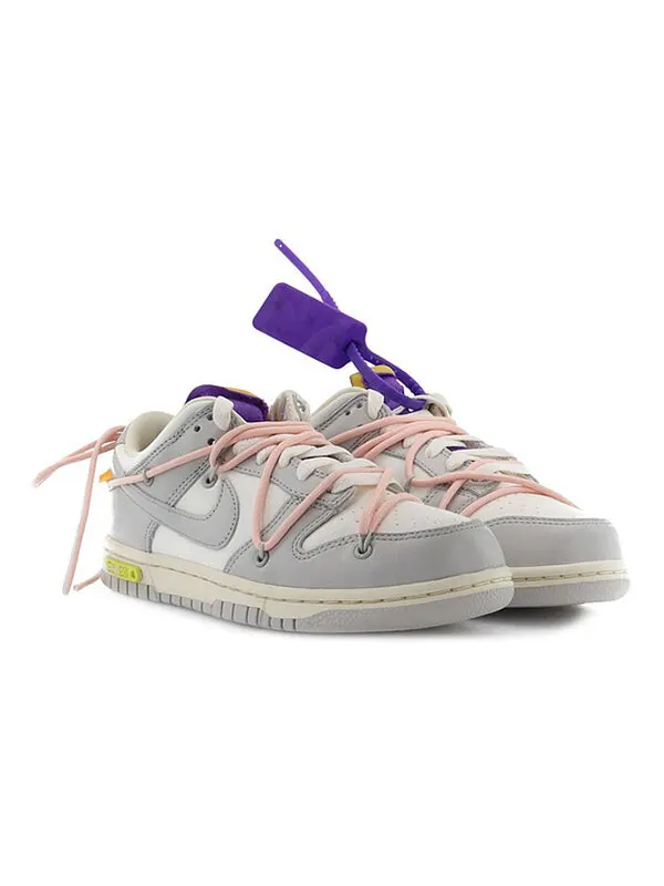 Кроссовки x off white dunk low Nike — изображение 3 из 4, серый/белый