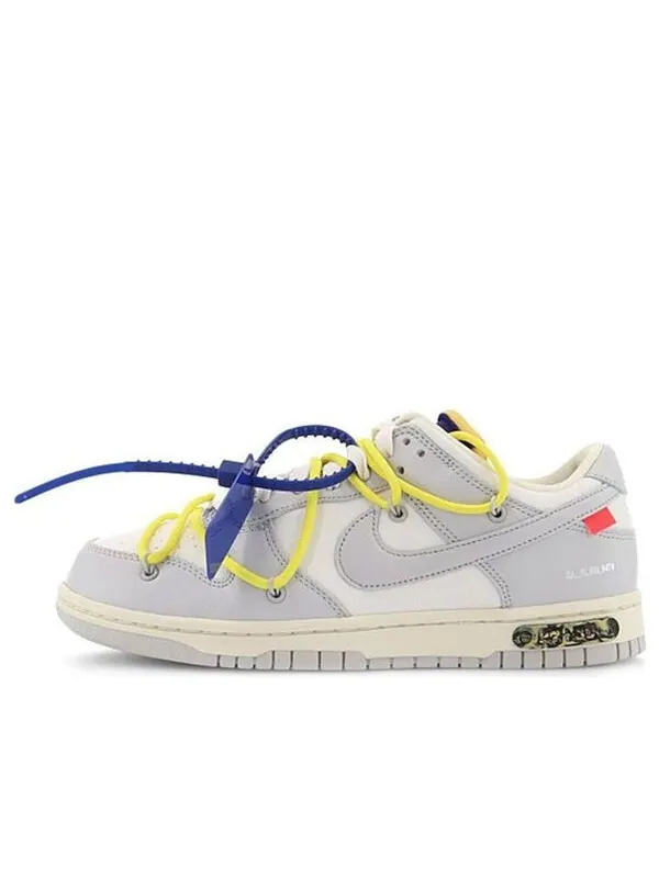 Кроссовки x off white dunk low Nike — изображение 1 из 4, серый/белый