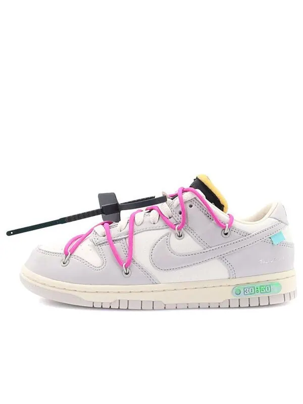 Кроссовки x off-white dunk low 'lot 30 of 50' Nike — изображение 1 из 4, серый/белый