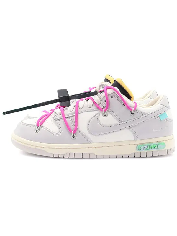 Кроссовки x off-white dunk low 'lot 30 of 50' Nike — изображение 2 из 4, серый/белый