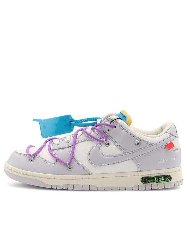 Кроссовки x off white dunk low Nike — изображение 1 из 4, серый/белый