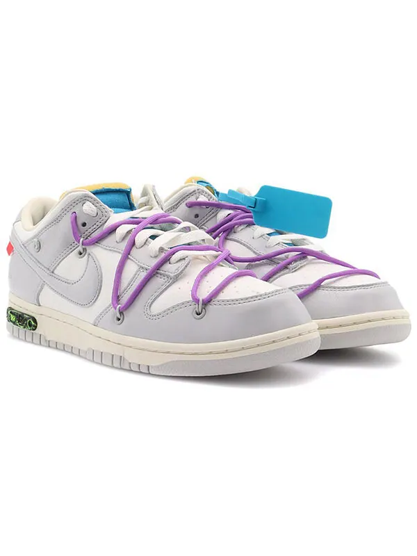 Кроссовки x off white dunk low Nike — изображение 3 из 4, серый/белый