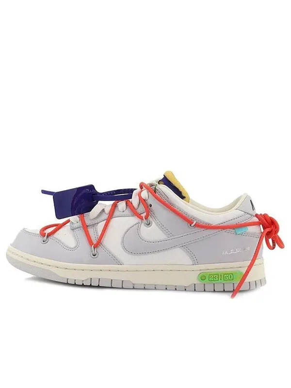 Кроссовки x off white dunk low Nike — изображение 1 из 4, серый/белый