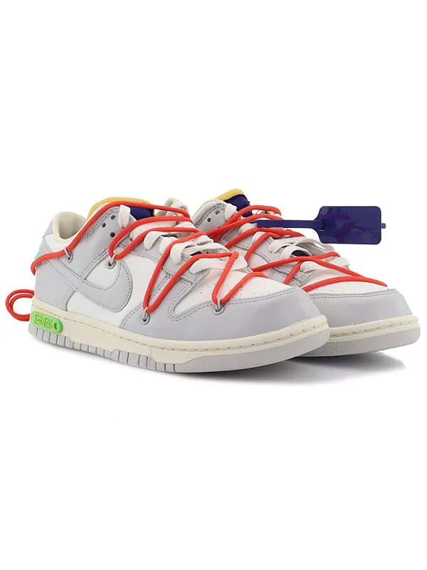 Кроссовки x off white dunk low Nike — изображение 3 из 4, серый/белый
