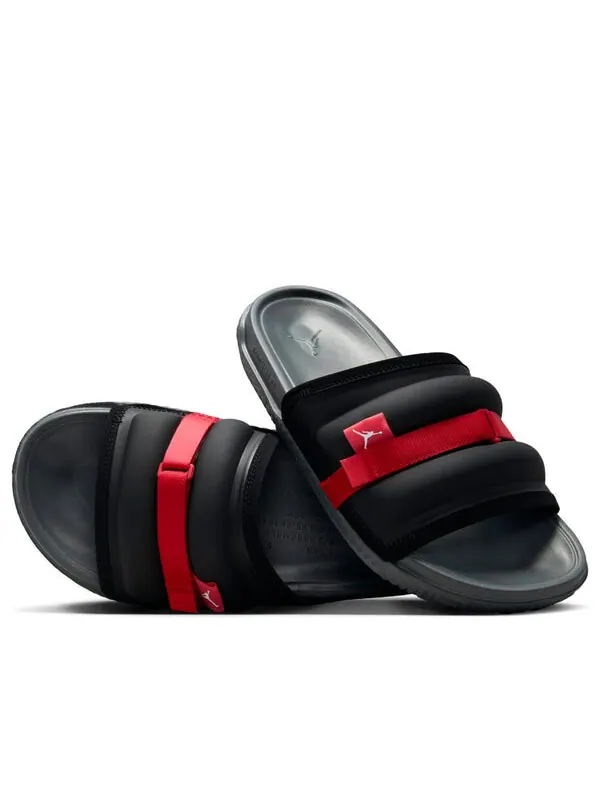 Тапочки super play slide 'black fire red' Air Jordan — изображение 2 из 4, черный/красный