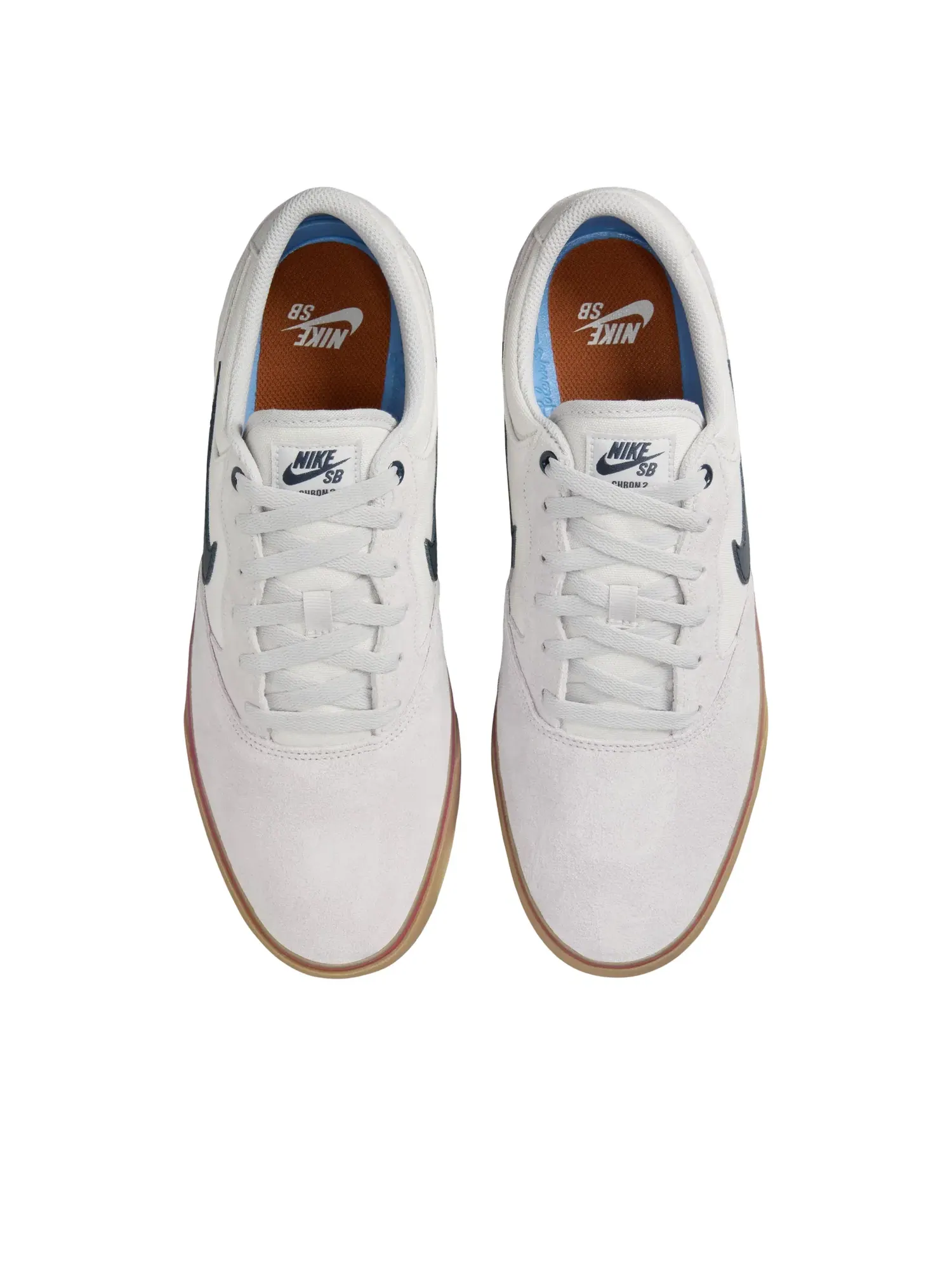 Мужские кроссовки с замшевым верхом Nike SB Chron Vast Grey Navy Gum — изображение 2 из 6, белый