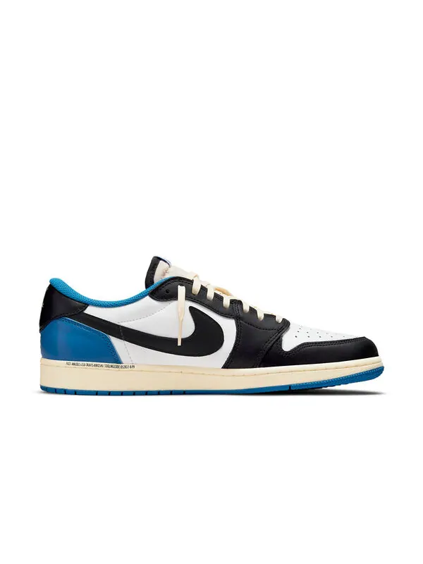 Кроссовки 1 retro low x fragment design x travis scott x 'sail black military blue' Air Jordan — изображение 2 из 4