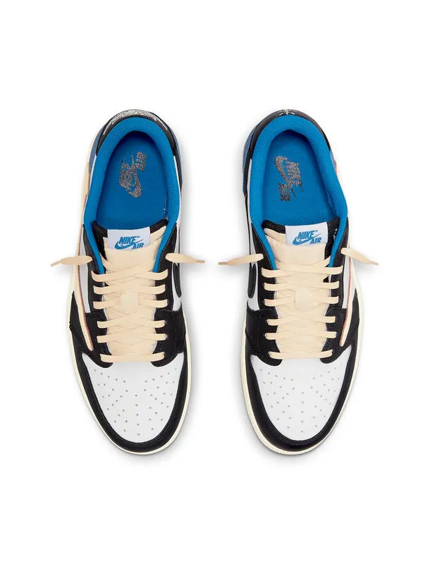 Кроссовки 1 retro low x fragment design x travis scott x 'sail black military blue' Air Jordan — изображение 4 из 4