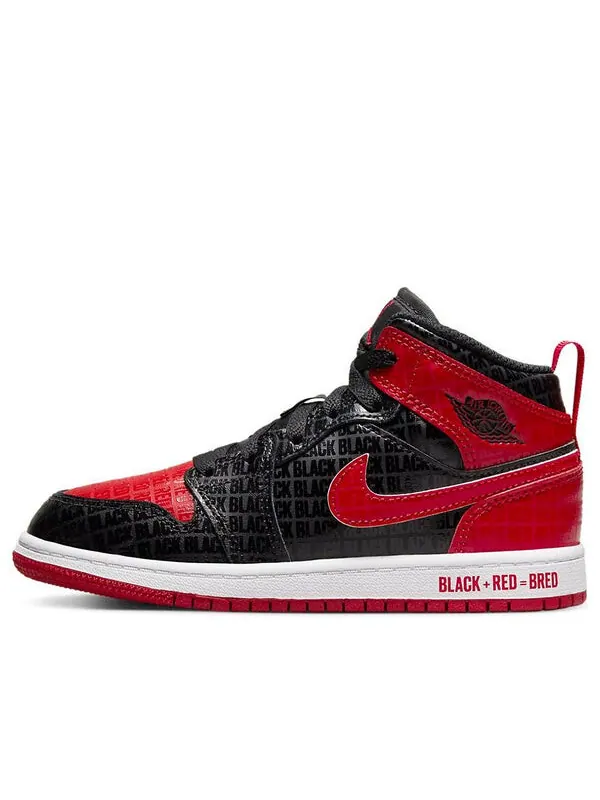 Кроссовки 1 mid ss 'black + red = bred' Air Jordan — изображение 1 из 4, черный/красный/белый