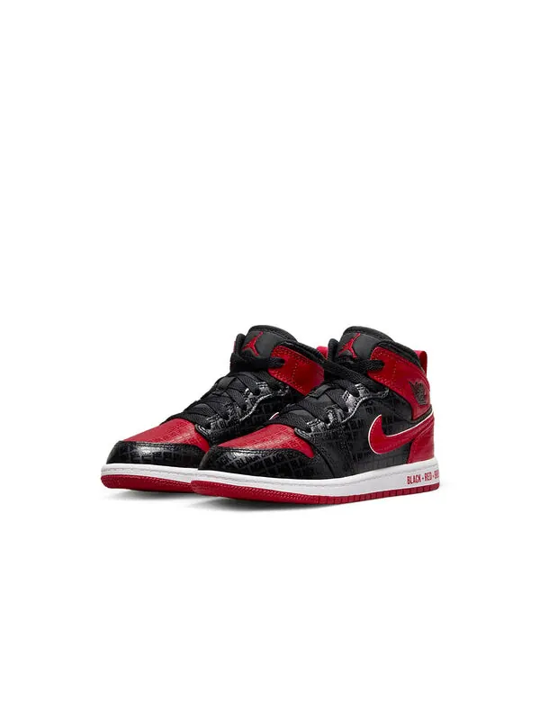 Кроссовки 1 mid ss 'black + red = bred' Air Jordan — изображение 3 из 4, черный/красный/белый
