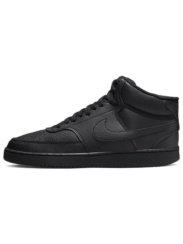 Кроссовки court vision mid next nature 'triple black' Nike — изображение 2 из 4, черный
