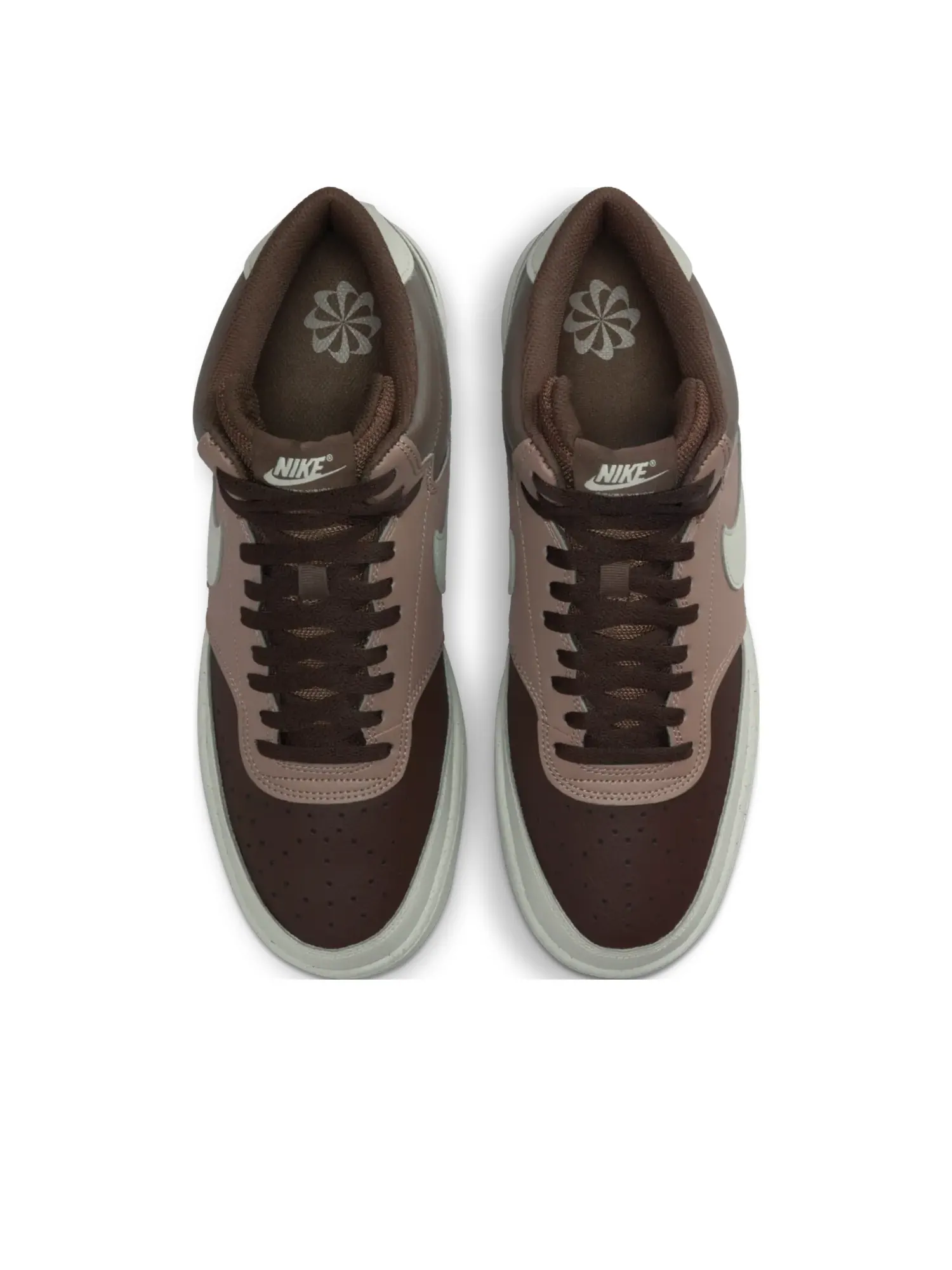 Кроссовки Nike Court Vision Mid Next Nature 'Baroque Brown Light Bone' — изображение 2 из 6, коричневый
