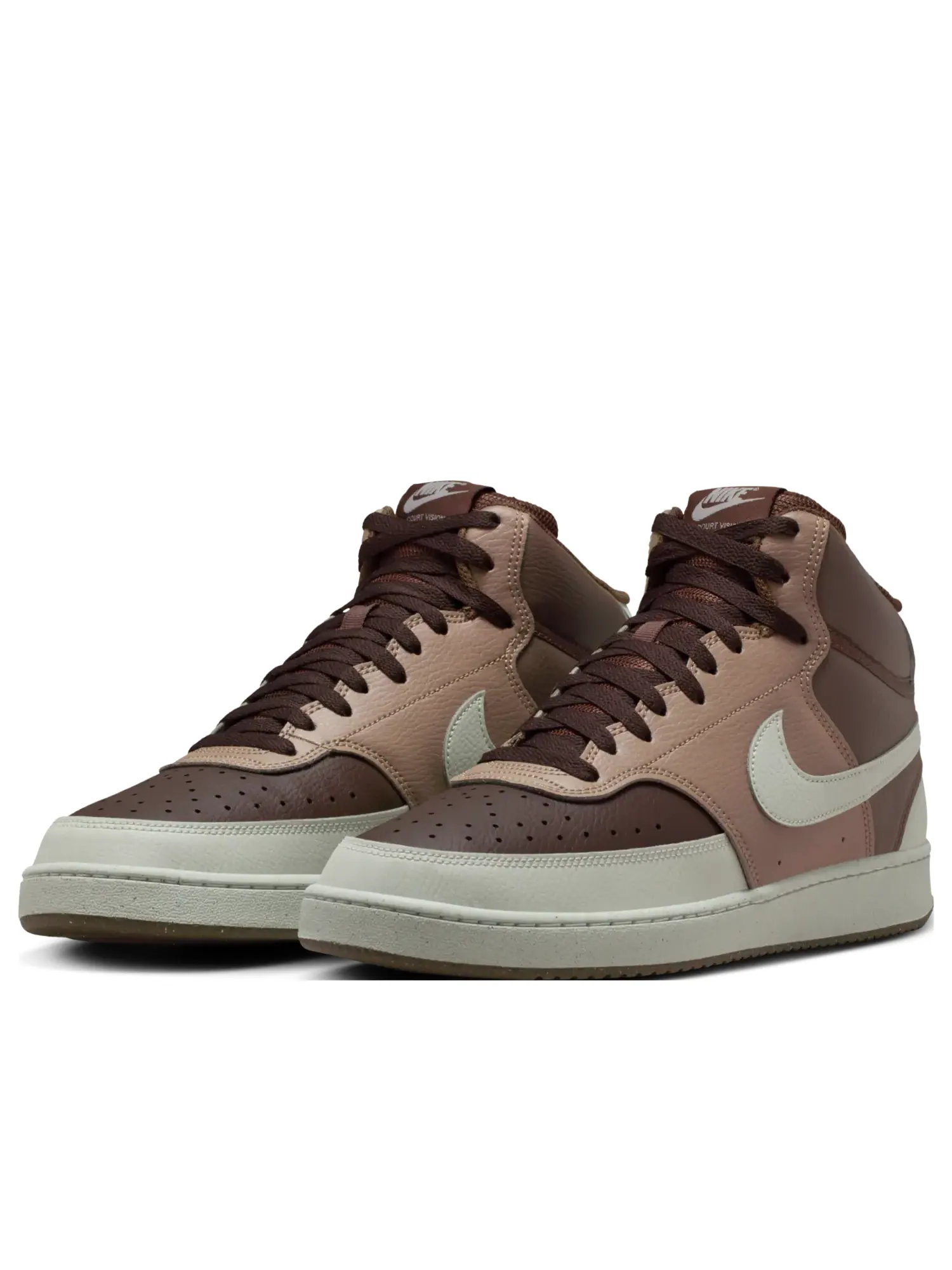 Кроссовки Nike Court Vision Mid Next Nature 'Baroque Brown Light Bone' — изображение 4 из 6, коричневый