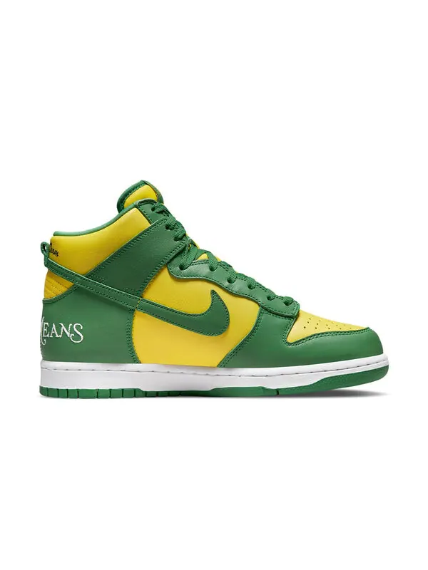 Кроссовки x supreme sb dunk высокие Nike — изображение 2 из 4, зеленый/желтый