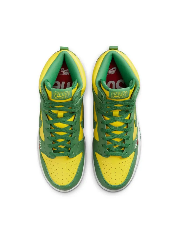 Кроссовки x supreme sb dunk высокие Nike — изображение 4 из 4, зеленый/желтый