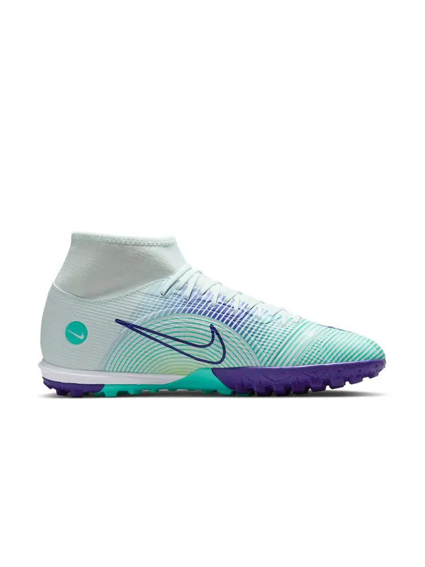 Кроссовки mercurial superfly 8 academy dream speed tf turf Nike — изображение 2 из 4, белый/зеленый/фиолетовый