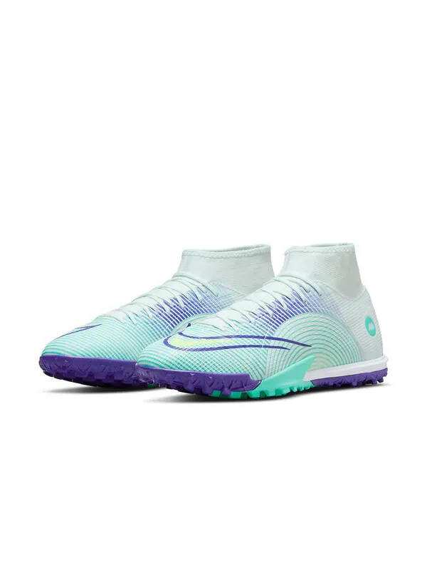 Кроссовки mercurial superfly 8 academy dream speed tf turf Nike — изображение 3 из 4, белый/зеленый/фиолетовый