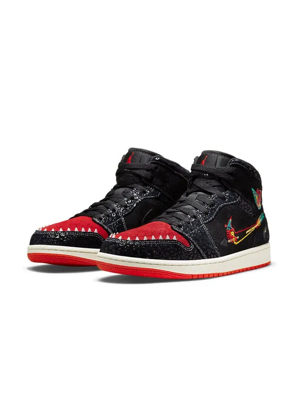 Кроссовки 1 средний размер Air Jordan — изображение 3 из 4, черный//зеленый/красный