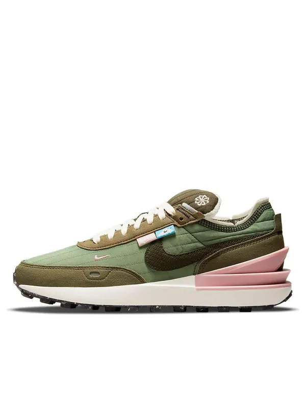 Кроссовки waffle one nn 'toasty - oil green' Nike — изображение 1 из 4, зеленый/розовый/черный
