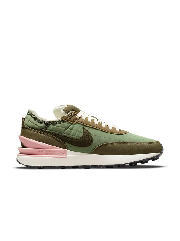 Кроссовки waffle one nn 'toasty - oil green' Nike — изображение 2 из 4, зеленый/розовый/черный