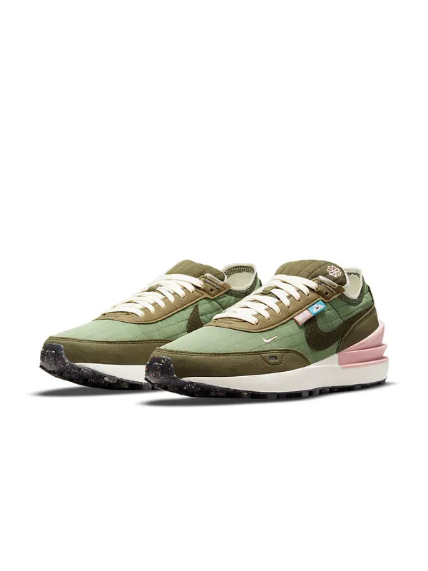 Кроссовки waffle one nn 'toasty - oil green' Nike — изображение 3 из 4, зеленый/розовый/черный