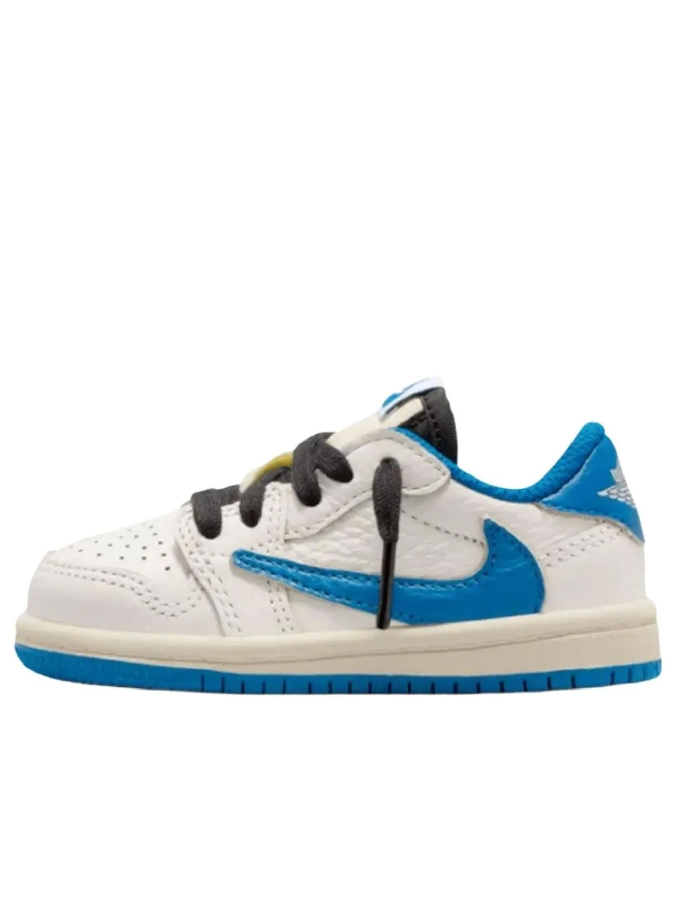 (TD) Air Jordan 1 Retro Low x Travis Scott x Fragment 'Sail Military Blue' — изображение 1 из 4, черный//синий