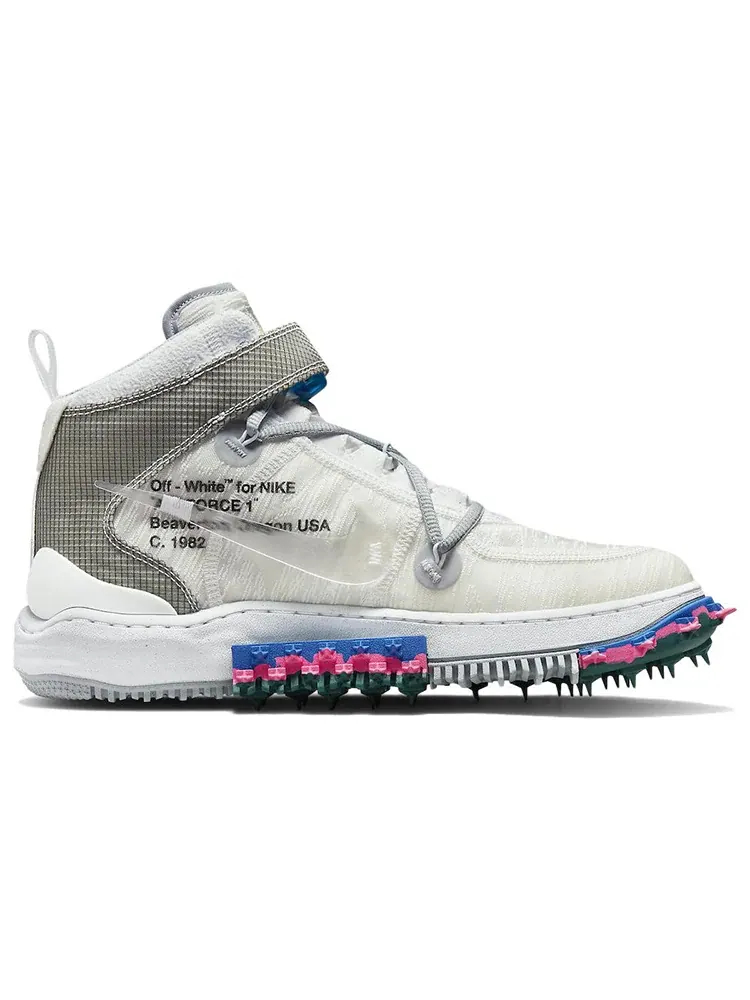 Кроссовки Nike x Off-White Air Force 1 Mid — изображение 2 из 7, белый/серый