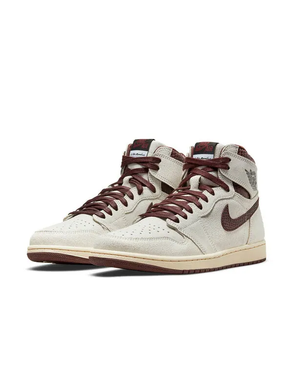 Кроссовки 1 high og x a ma maniere 'airness' Air Jordan — изображение 3 из 4, бордовый