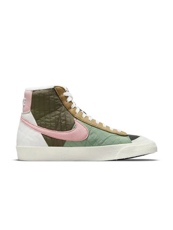Кроссовки blazer mid '77 lx next nature 'toasty - oil green' Nike — изображение 2 из 4, зеленый/розовый