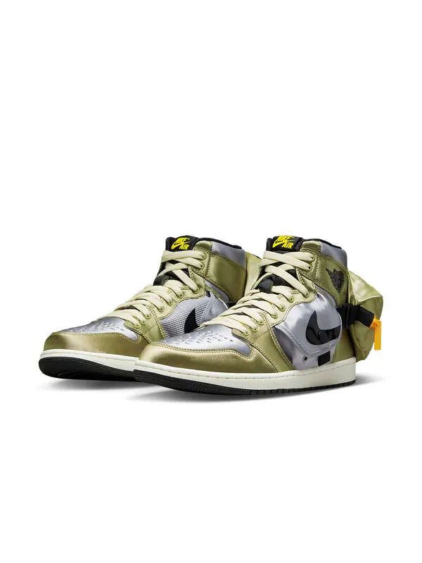 Кроссовки 1 retro high og utility 'neutral olive' Air Jordan — изображение 3 из 4, золотистый/черный