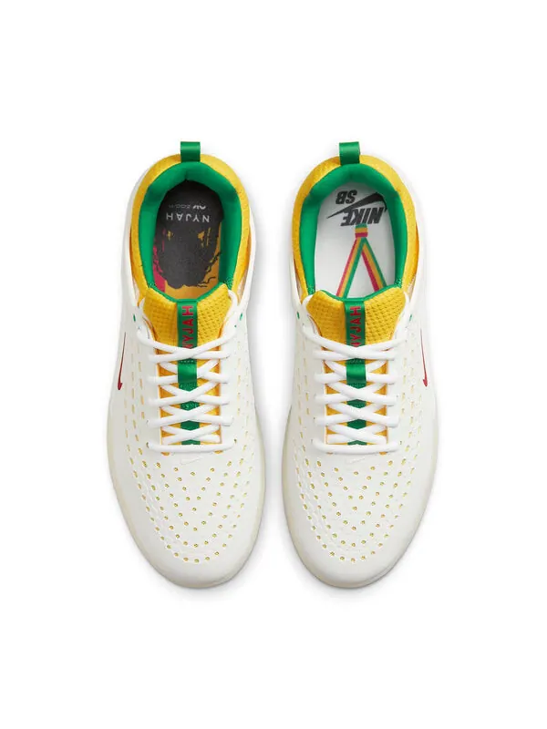 Кроссовки nyjah 3 premium sb Nike — изображение 4 из 4, белый/зеленый/желтый