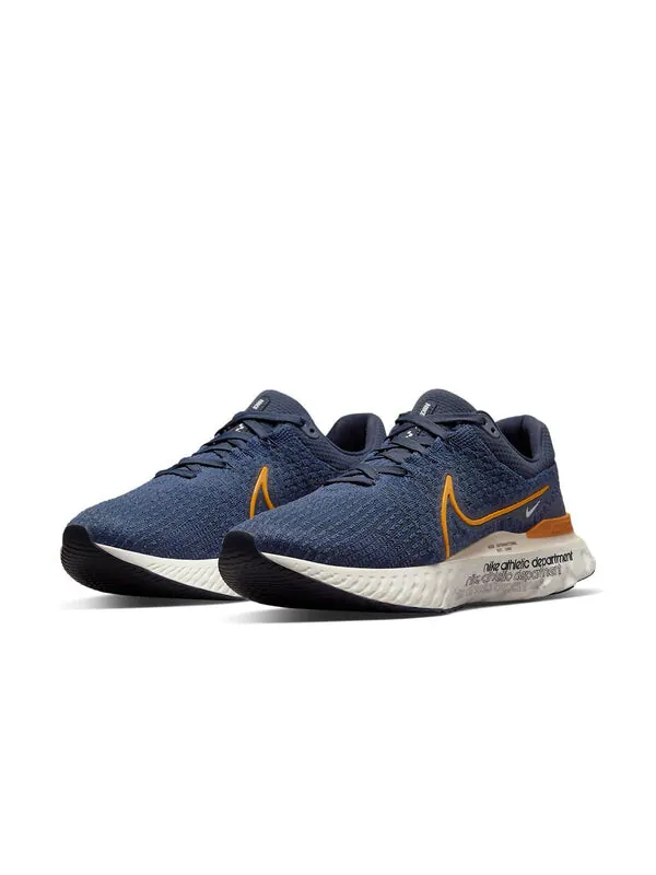 Кроссовки react infinity run flyknit 3 премиум Nike — изображение 3 из 4, синий/оранжевый