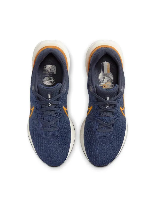 Кроссовки react infinity run flyknit 3 премиум Nike — изображение 4 из 4, синий/оранжевый
