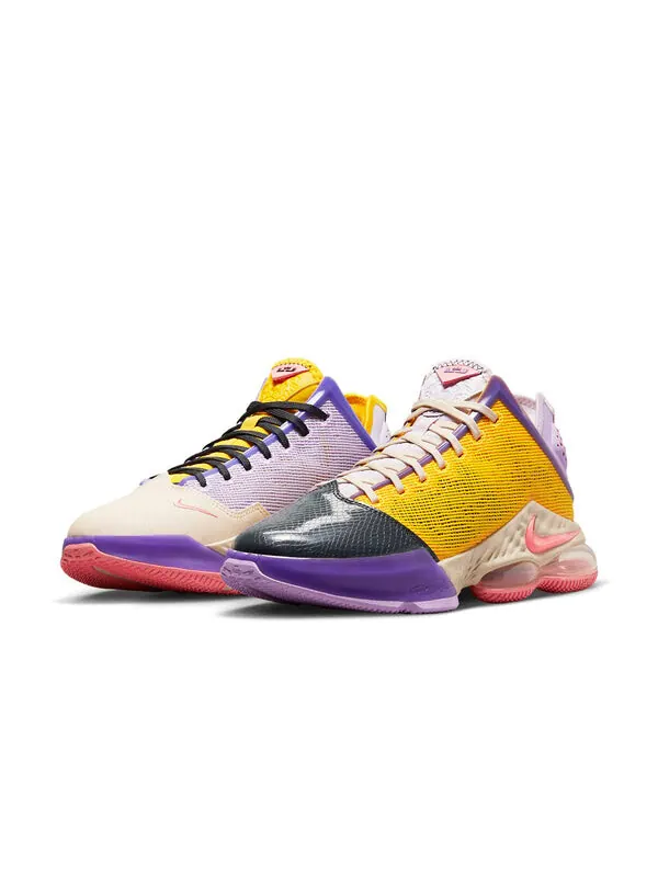 Кроссовки lebron 19 low 'mismatch' Nike — изображение 3 из 4, желтый/фиолетовый