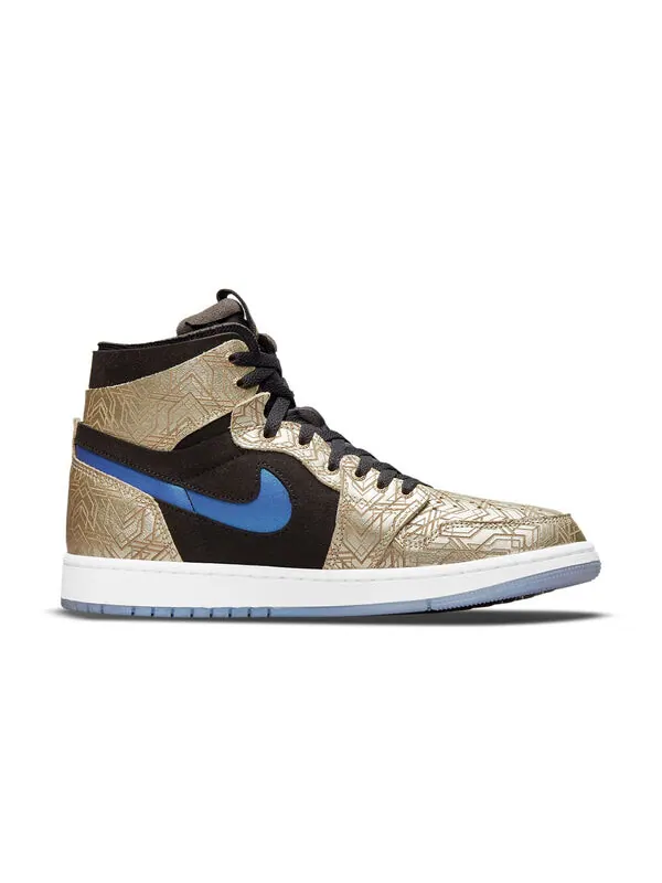 Кроссовки 1 зум комфорт Air Jordan — изображение 2 из 4, черный/золотистый