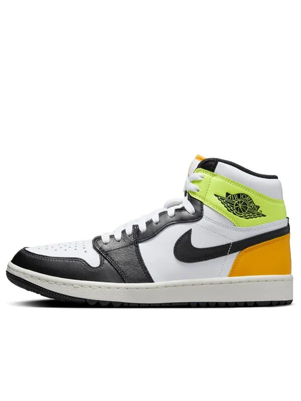 Кроссовки 1 высокие гольфы Air Jordan — изображение 1 из 4, белый/золотистый--черный