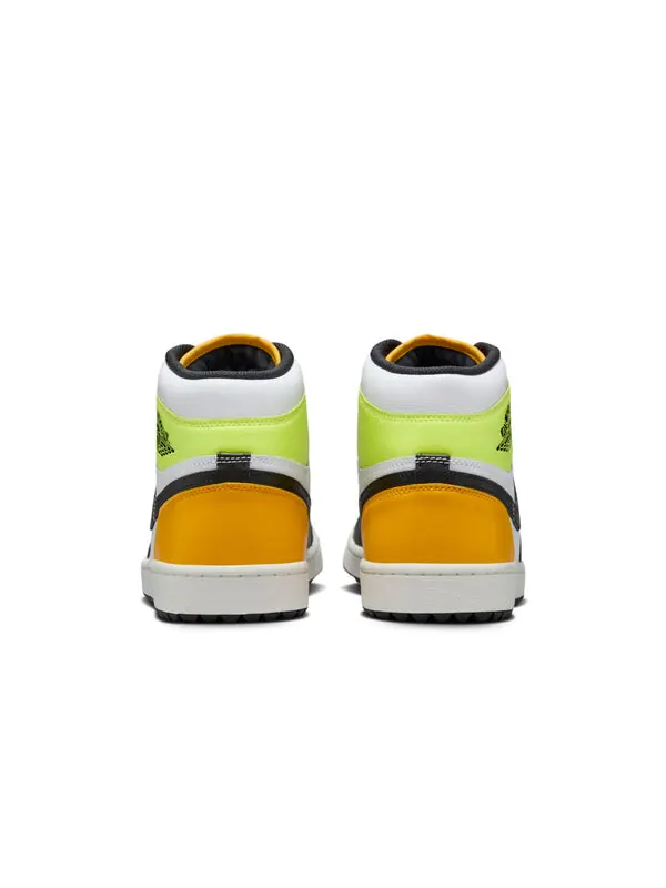 Кроссовки 1 высокие гольфы Air Jordan — изображение 4 из 4, белый/золотистый--черный
