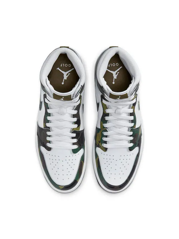 Кроссовки 1 высокие гольфы Air Jordan — изображение 4 из 4, зеленый/черный/белый