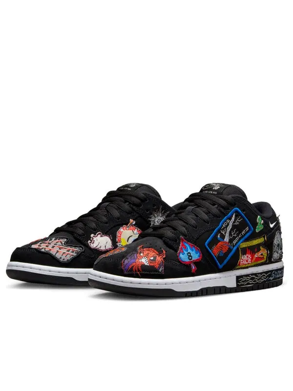 Кроссовки x neckface sb dunk low pro 'black' Nike — изображение 3 из 4, черный