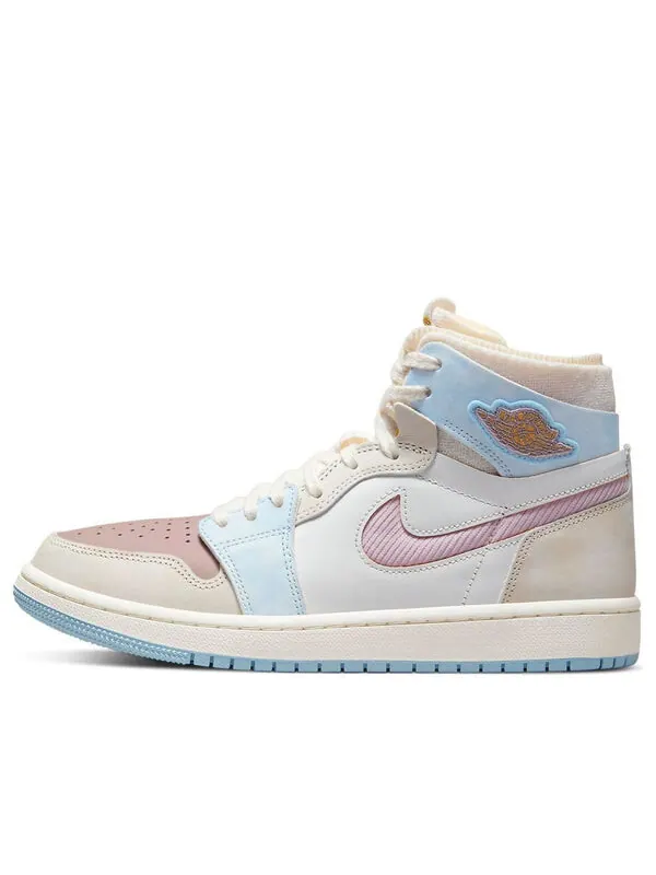 Кроссовки 1 высокие zoom комфорт Air Jordan — изображение 1 из 4, розовый//белый