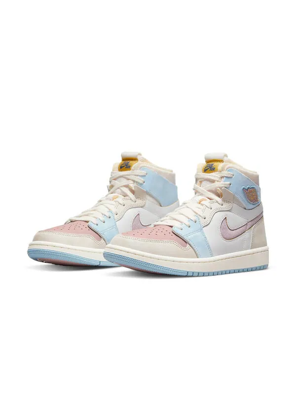 Кроссовки 1 высокие zoom комфорт Air Jordan — изображение 3 из 4, розовый//белый